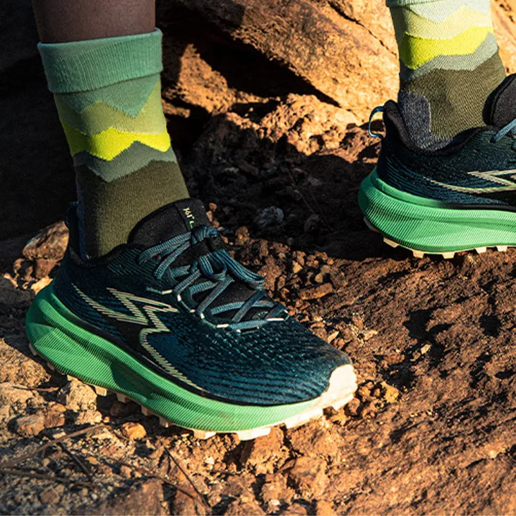 361° Cushioning Wear-Resistant Low-Top Trail Running Running Shoes Women's Distant Sea Blue Green Chartreuse-1