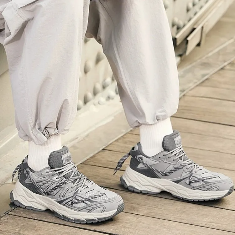 361° Cushioning Wear Resistant Low Top Running Shoes Men's Beige Gray-3