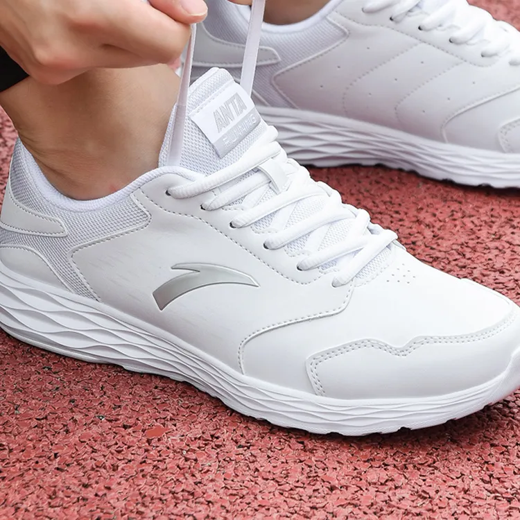 Anta Slip Resistant Breathable Low Top Running Shoes Men's White-1