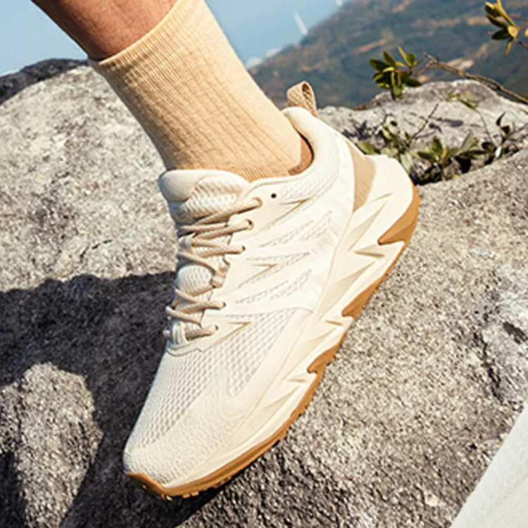 361° Yushan 2 Anti Slip And Wear Resistant Breathable Low Top Trail Running Running Shoes Men's Beige-4