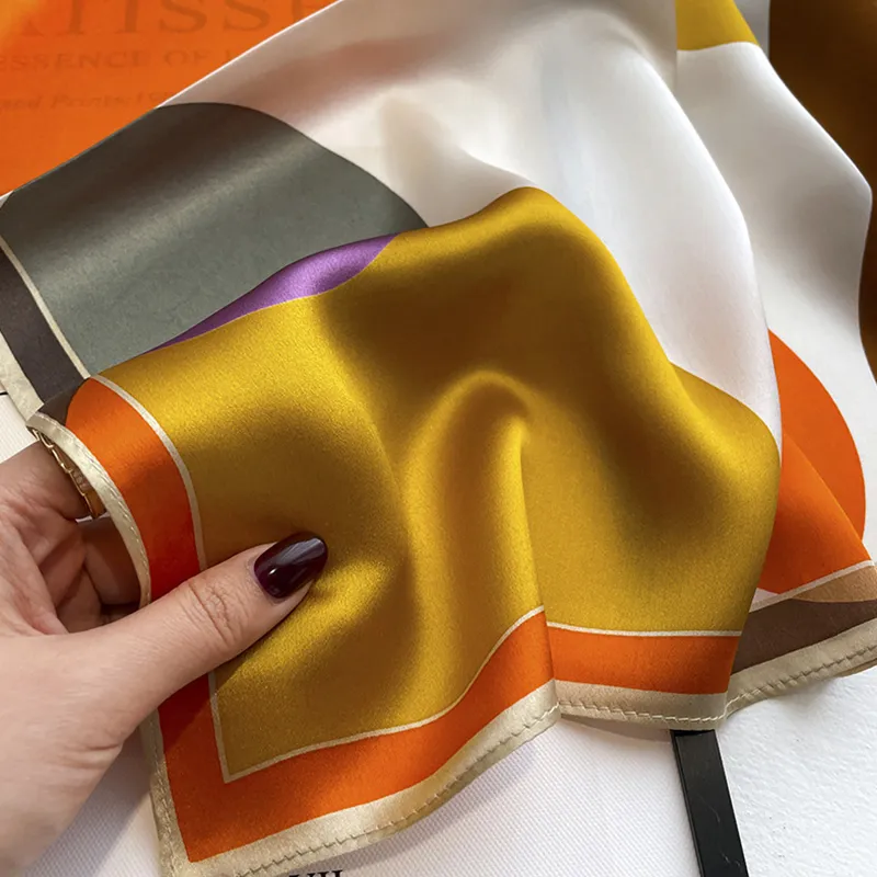 Narandu Silk Scarves Women's Orange/Blue-1