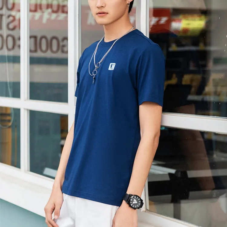 QIAODAN T Shirt Men's Velour Blue-3