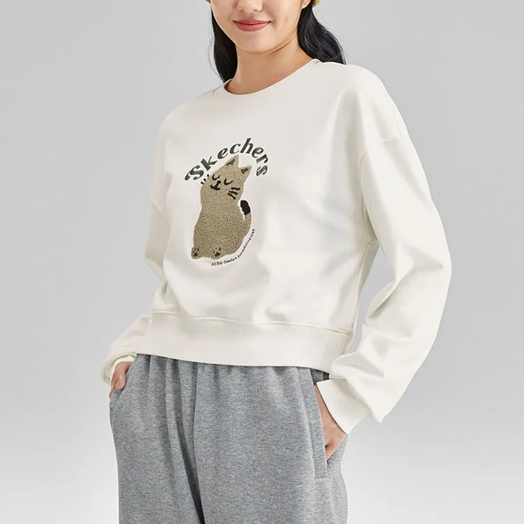 Skechers Colorful Sweatshirts Women's Marshmallow White/0074-2