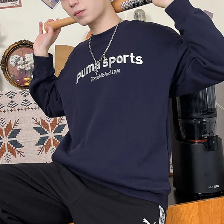 PUMA TEAM CREW FL Sweatshirts Men Navy Blue-2