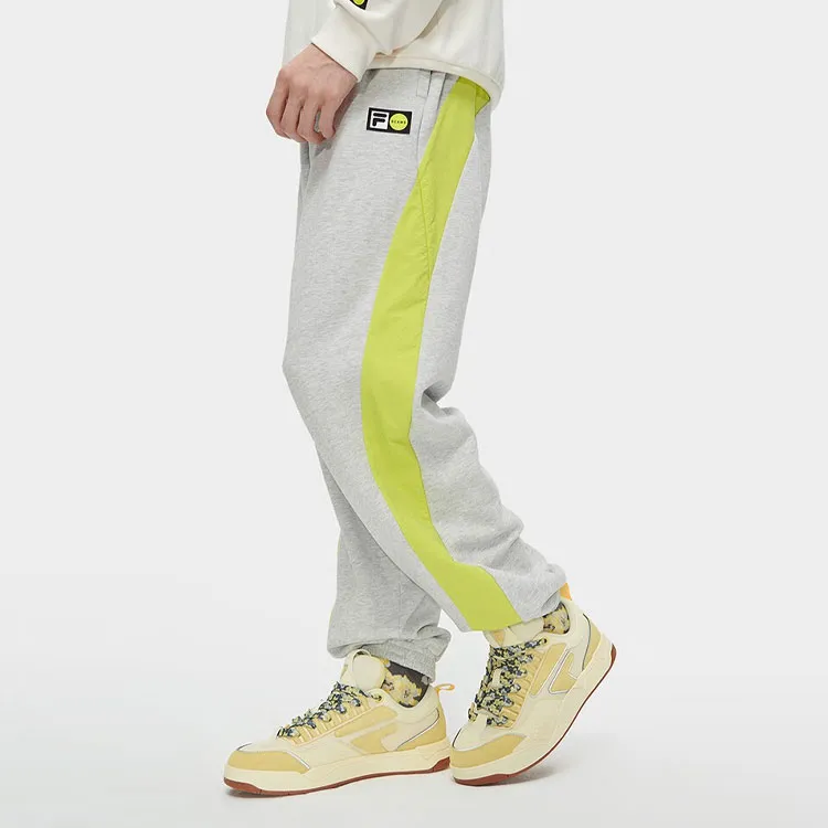 Beams X FILA FUSION Knitted Sweatpants Men Elegant Heather Gray-4