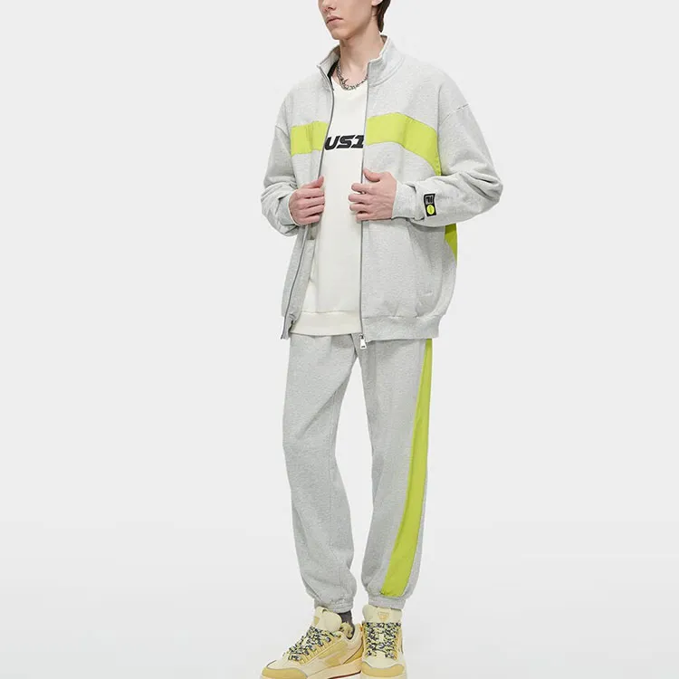 Beams X FILA FUSION Knitted Sweatpants Men Elegant Heather Gray-2