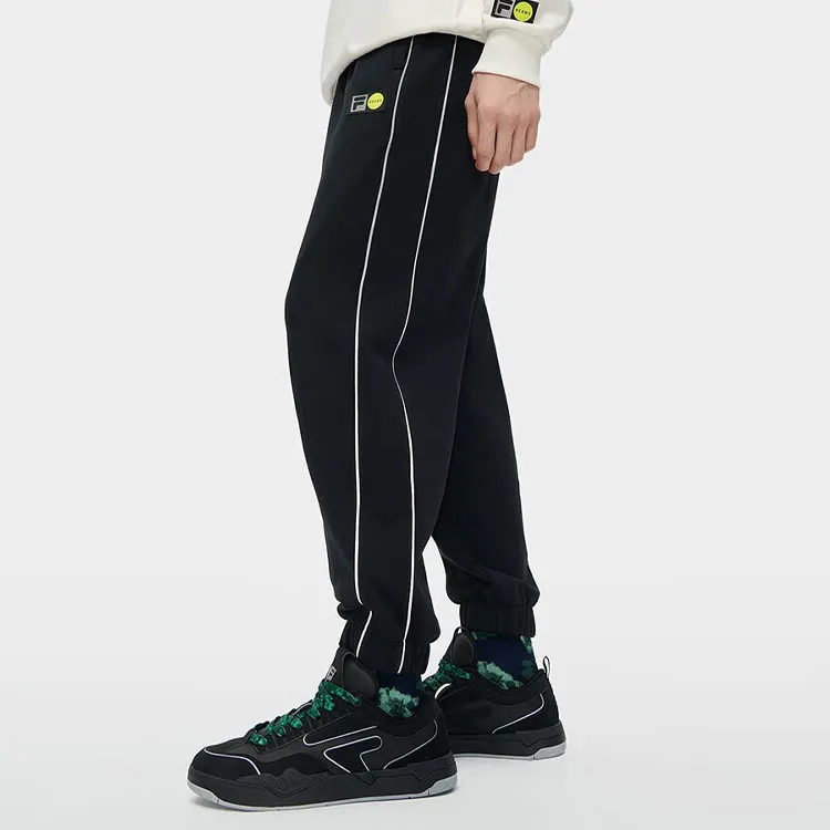 Beams X FILA Sports Pants Men Jet Black-4
