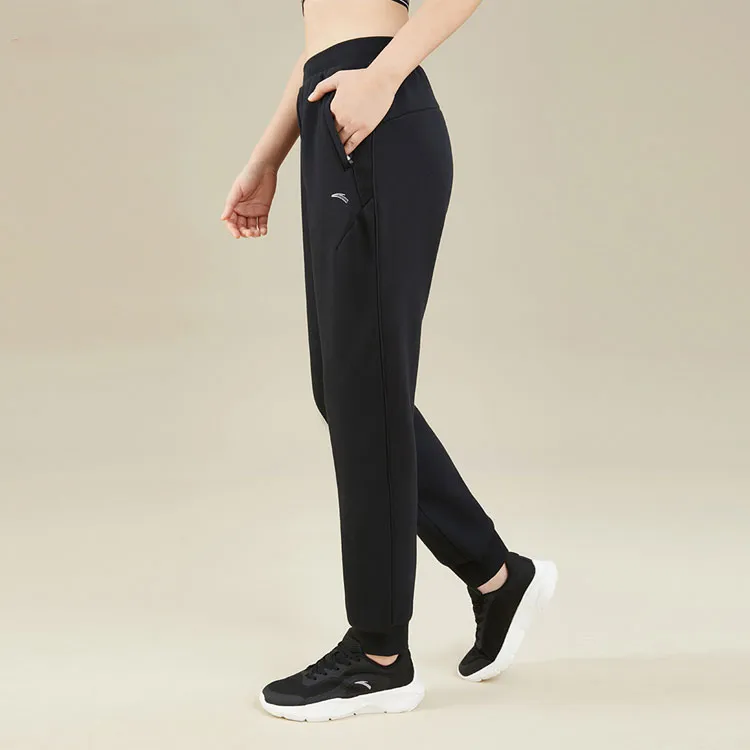 Anta Variety Training Collection Knitted Sports Pants Women's Basic Black-1