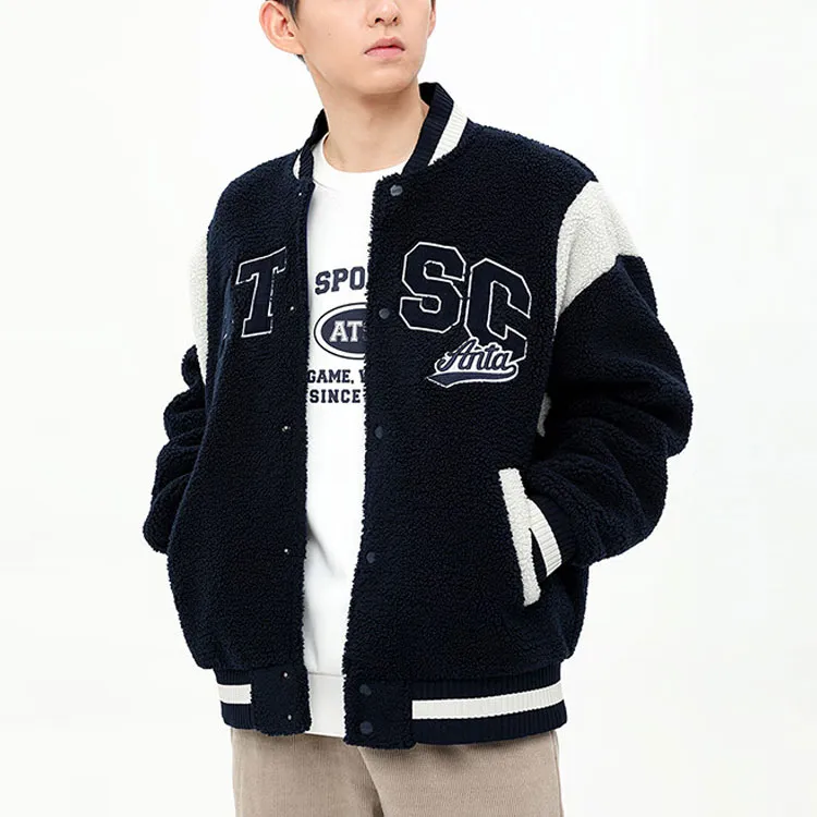 Anta Life Collection Baseball Jacket Unisex Deep Navy Blue-4