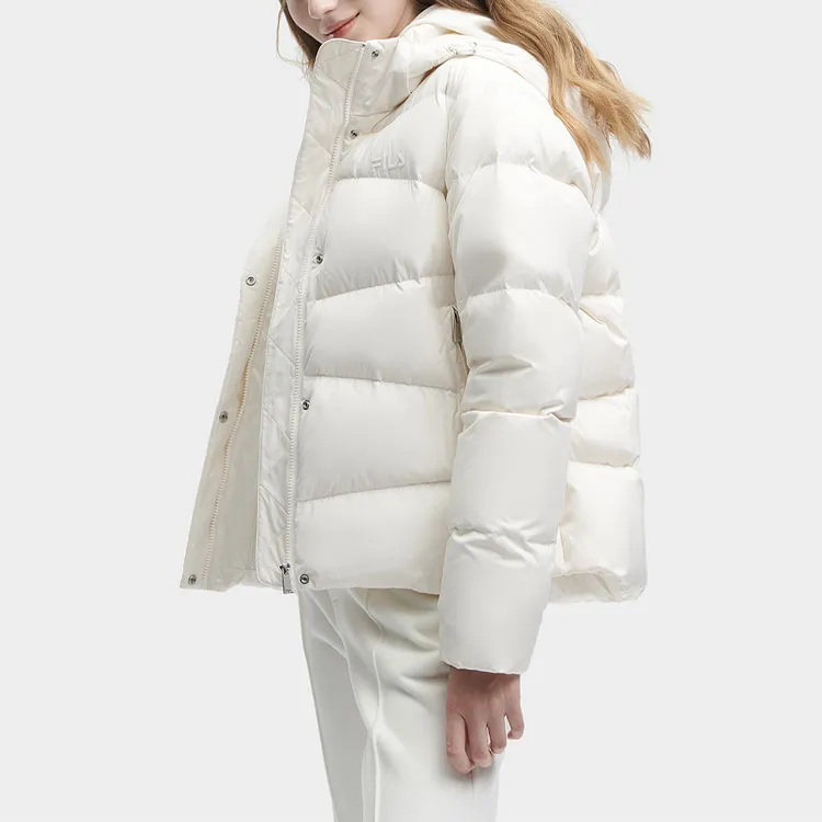 FILA Heritage Down Jacket Women's Light Beige White-3