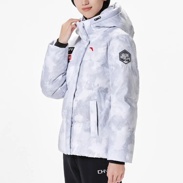 ANTA Variety Training Collection Down Jackets Women's Snowflake White/All Over Print-3
