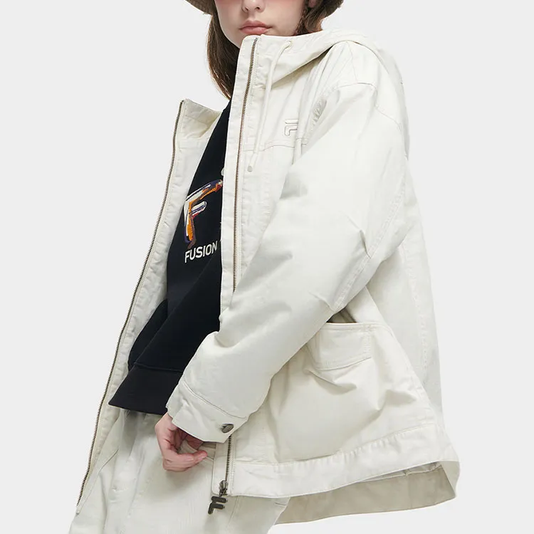 FILA FUSION Puffer Jacket Women's Wheat Gray-3