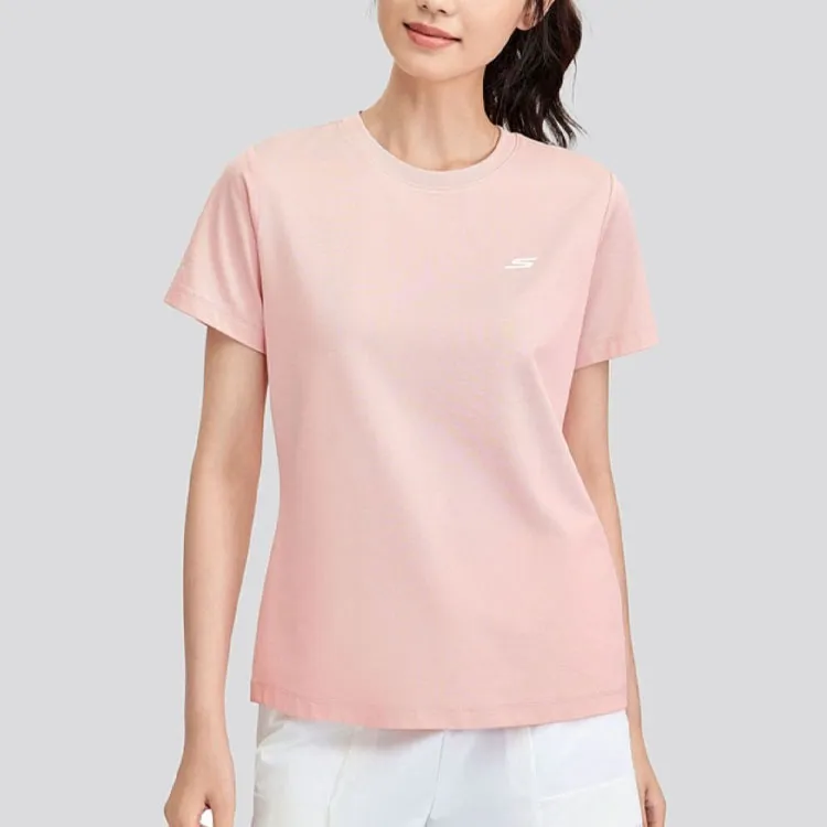 Skechers Regular T Shirt Women's Light Rose Pink-1