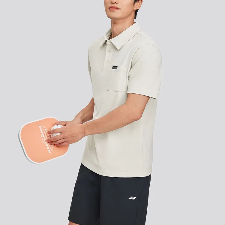 Skechers Polo Shirt Men's Marshmallow White-1