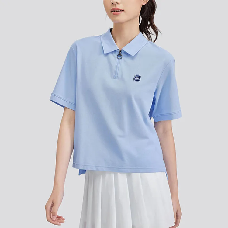 Skechers Polo Shirt Women's Moon White Blue-2