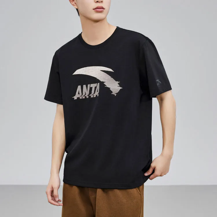 Anta Life Collection T Shirt Unisex Basic Black Silver-2