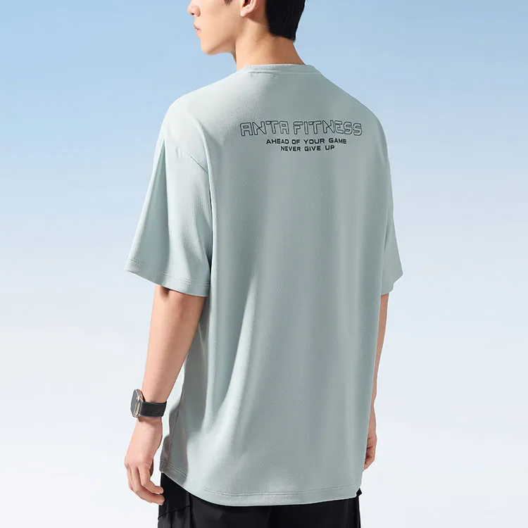 Anta Variety Training Collection Drop Shoulder Sleeve T Shirt Men's Fruit Olive Green-2