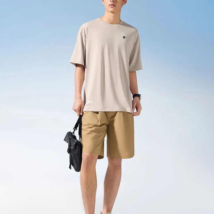 Anta Variety Training Collection Drop Shoulder Sleeve T Shirt Men's Shade 2 Gray-1