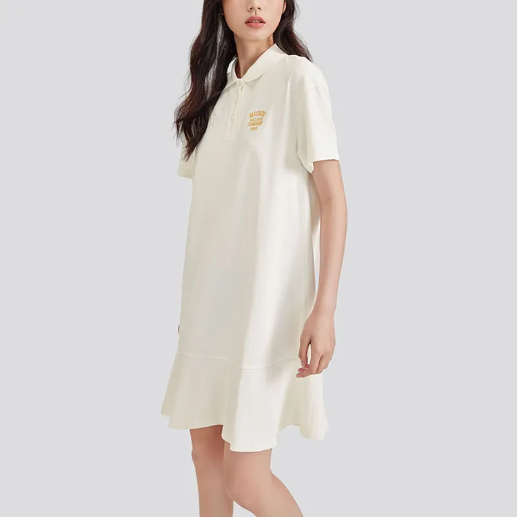 Skechers Short Sleeved Dress Women's Marshmallow White-2