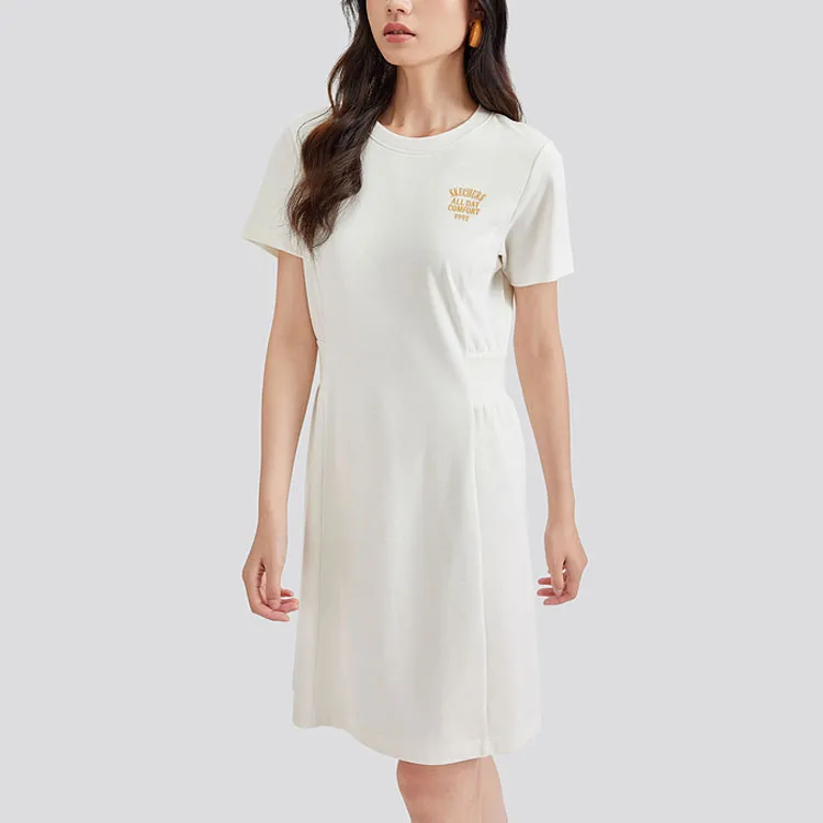Skechers Sports Alliance Series Short Sleeved Dresses Women's Marshmallow White-5