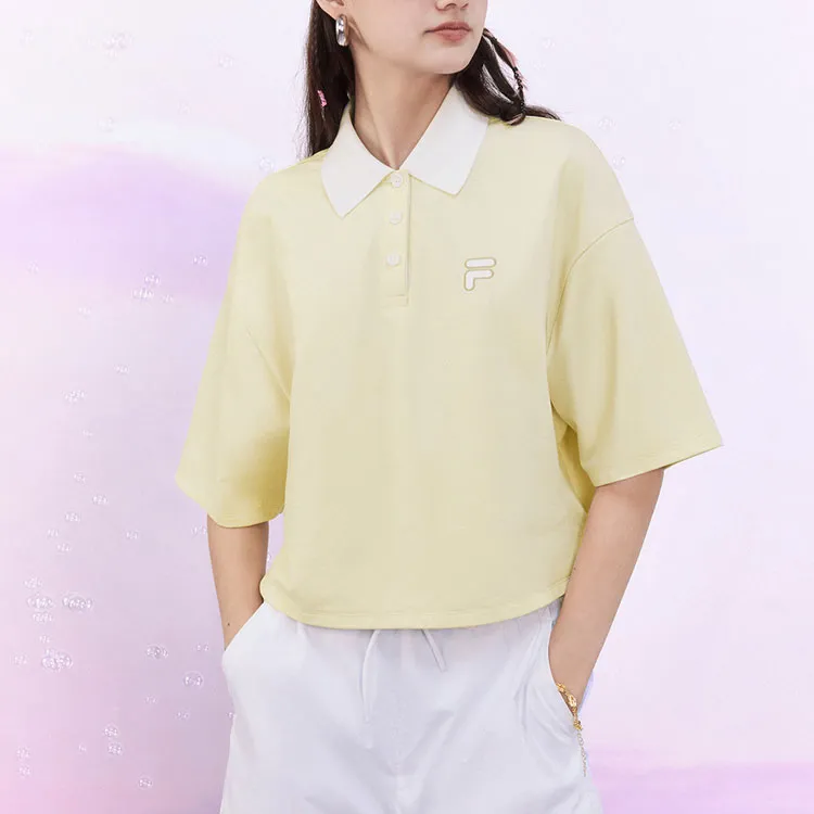 FILA FUSION FOB Series Polo Shirt Women's Lemon Cream Yellow-1