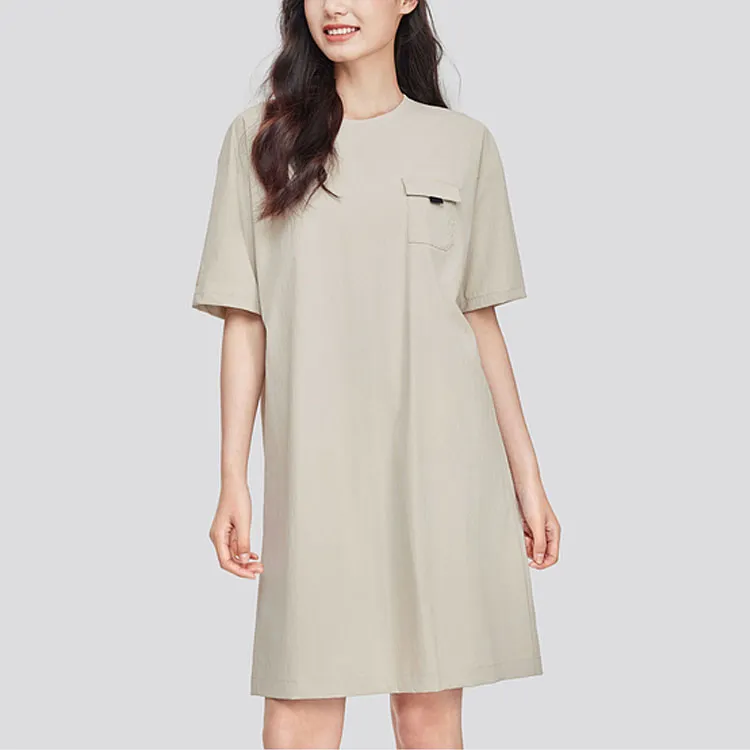 Skechers Mountain And Wild Outdoor Series Short Sleeved Dress Women's Silver Gray-1