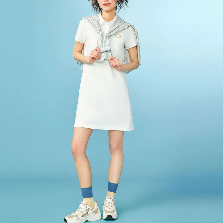 Skechers Short Sleeved Dress Women's Marshmallow White-1