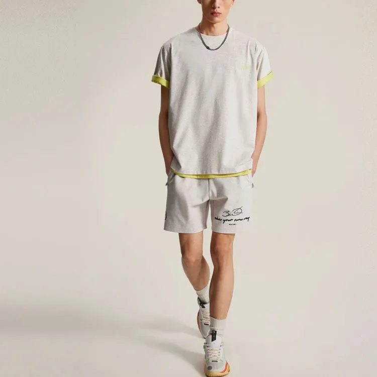 LiNing Casual Shorts Men's Heather Gray Tile Gray-2