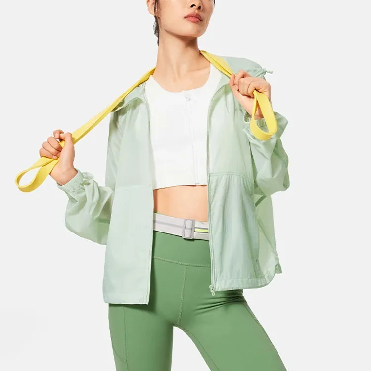 LiNing Fitness Series Waterproof Sun Protection Clothing Women's Ice Cream Green-2