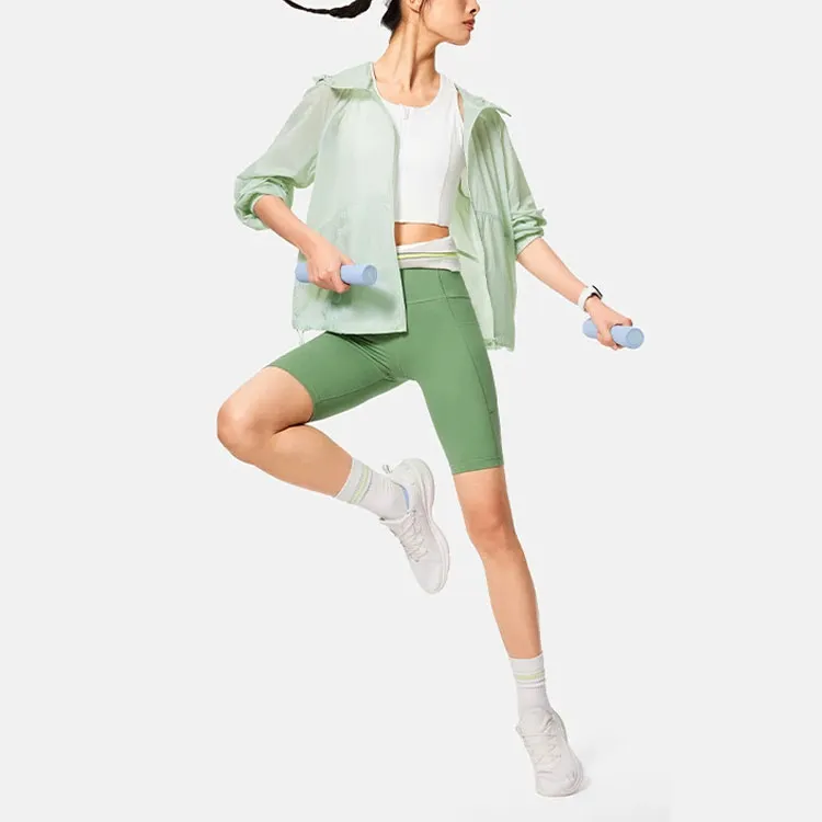LiNing Fitness Series Waterproof Sun Protection Clothing Women's Ice Cream Green-3