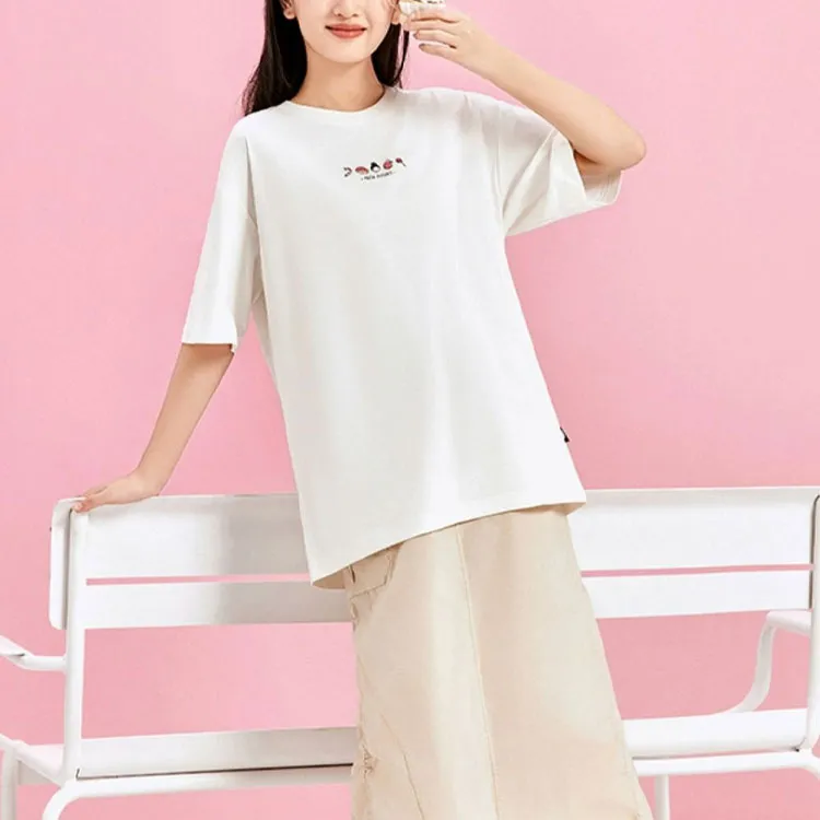 Anta Life Collection Drop Shoulder Sleeve T Shirt Women's Ivory White-2