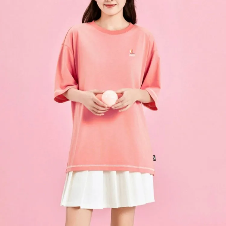 Anta Life Collection Drop Shoulder Sleeve T Shirt Women's Ocean Coral Pink-1