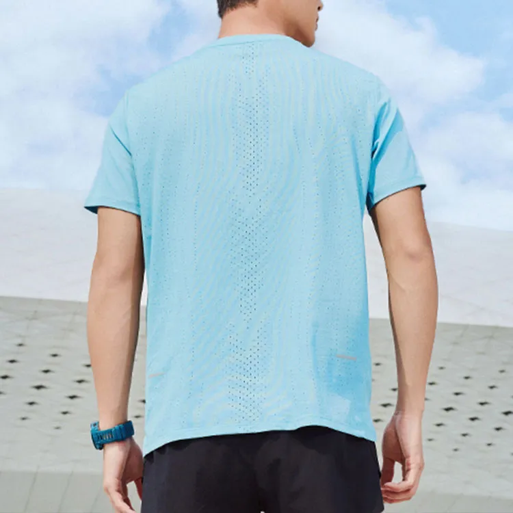 QIAODAN Regular T Shirt Men's Rain Wave Blue-4