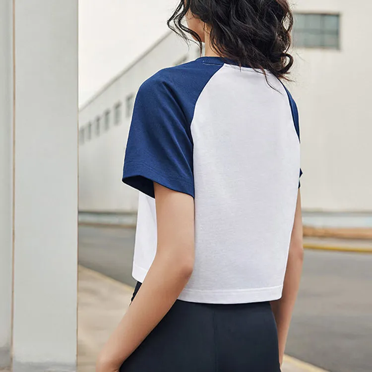 Anta Life Collection Raglan Sleeve T Shirt Women's Pure White/Dark Navy Blue-3