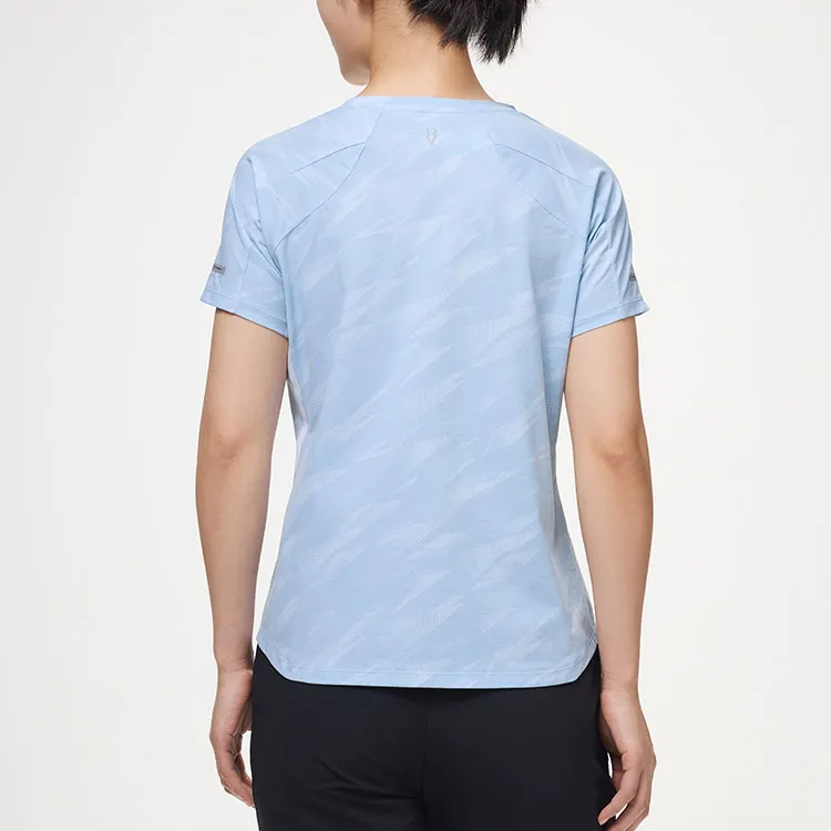 Anta Running Collection Raglan Sleeve T Shirt Women's Aqua Cloud Blue-2
