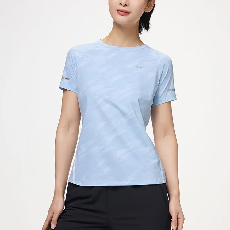 Anta Running Collection Raglan Sleeve T Shirt Women's Aqua Cloud Blue-1