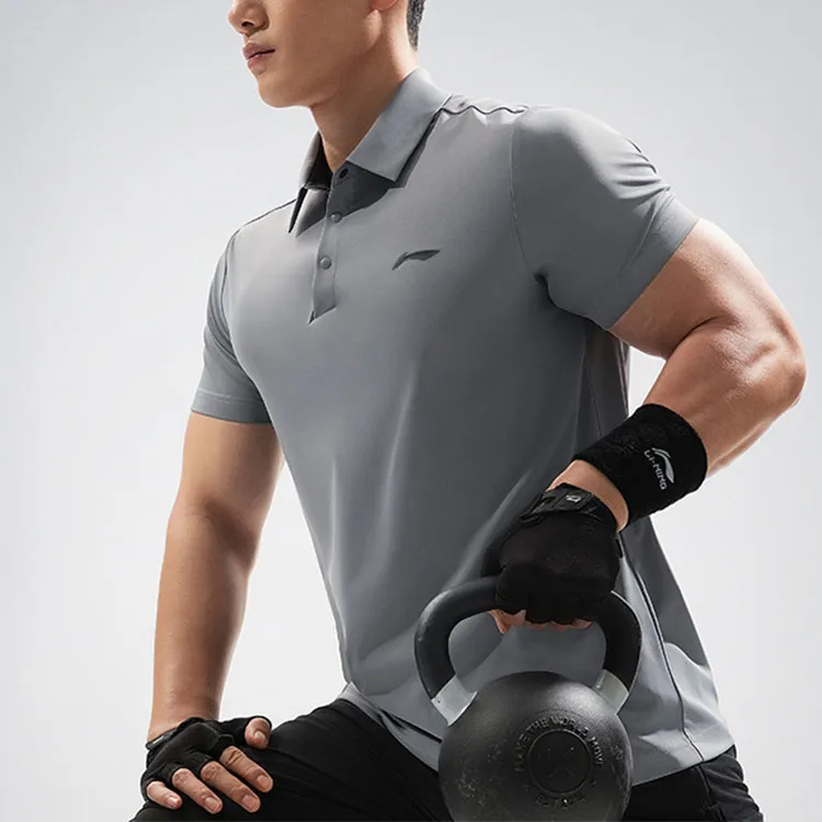 LiNing Fitness Series Polo Shirt Men's Shadow Gray-3