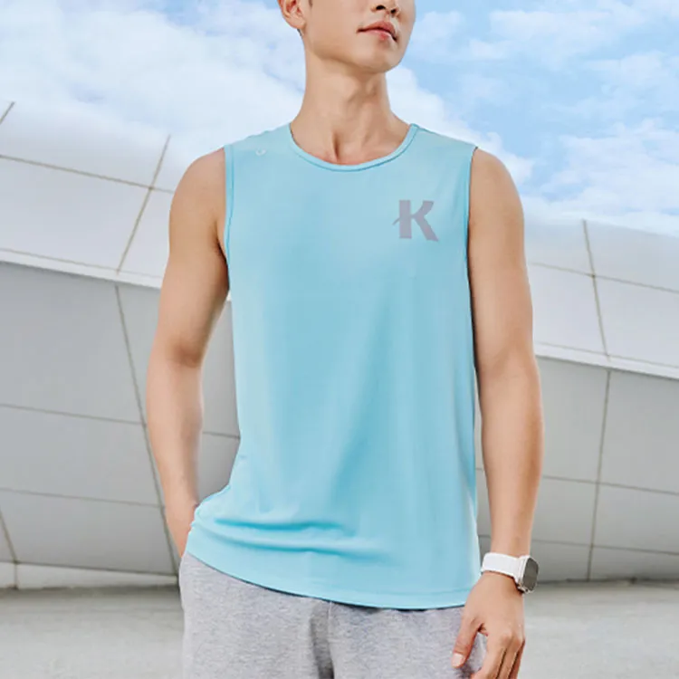 QIAODAN x QIANGFENGCHUIFU,LIANMINGKUAN Tank Top Men's Cirrus Blue-2