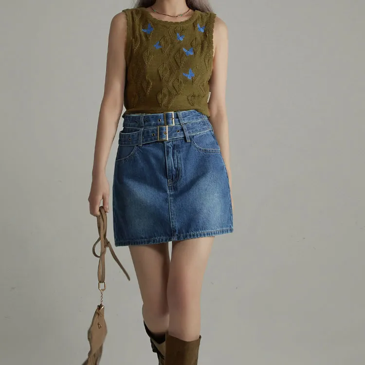 NO ONE ELSE Denim Short Skirts Women's-2