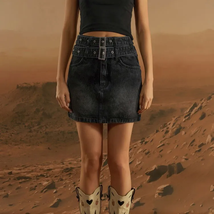 NO ONE ELSE Denim Short Skirts Women's-6