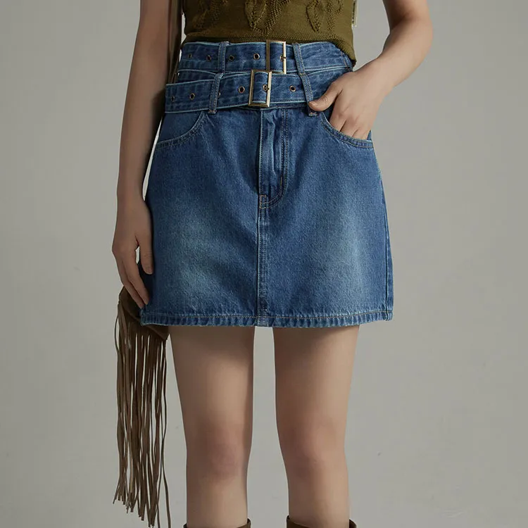 NO ONE ELSE Denim Short Skirts Women's-3