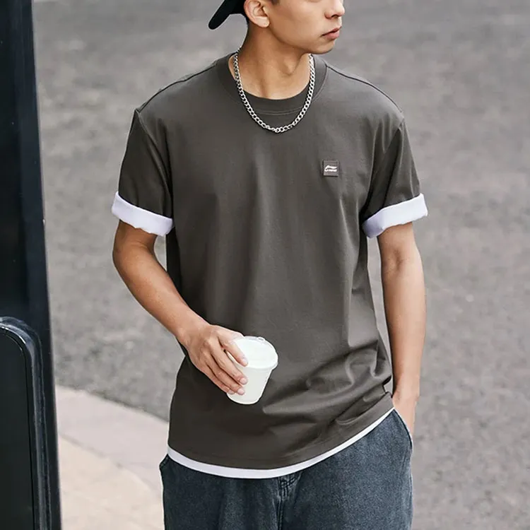 LiNing Sports Life Collection T Shirt Unisex Obsidian Gray-3