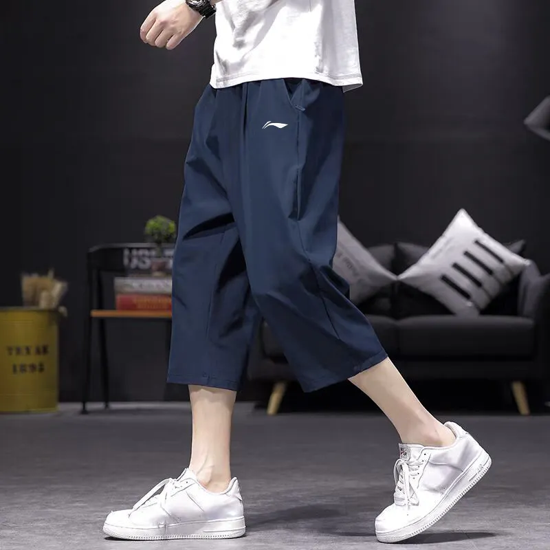 LiNing Knitted Sports Pants Men's Dark Blue-3