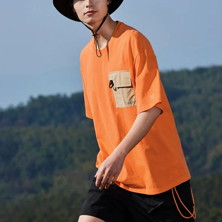 XTEP Vitality Series T-Shirt Men's Litchi Orange/Tumbleweed-4