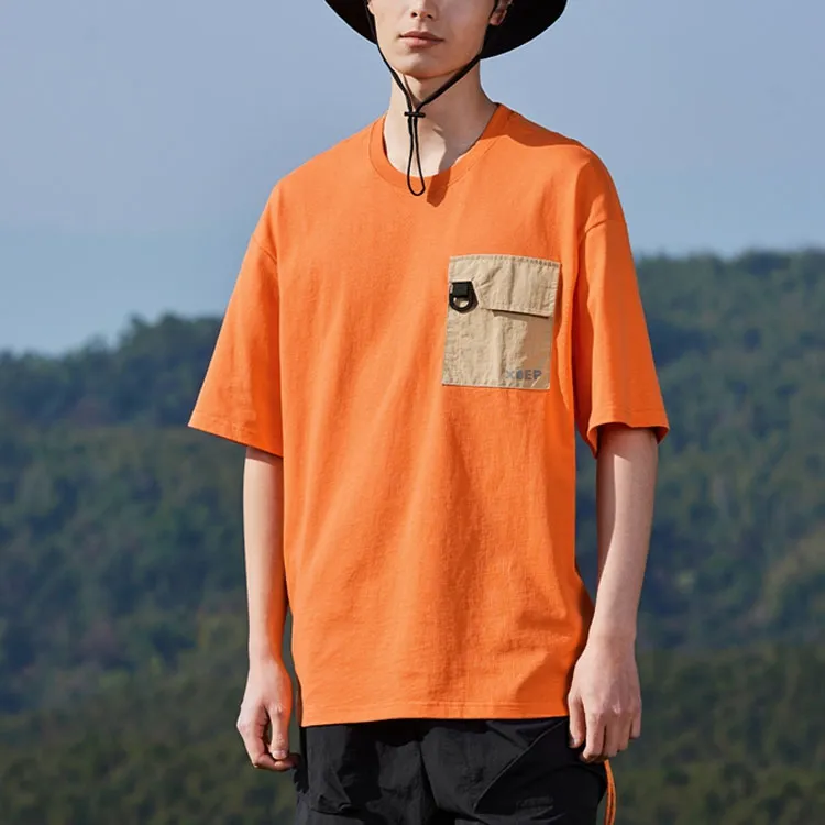 XTEP Vitality Series T-Shirt Men's Litchi Orange/Tumbleweed-2