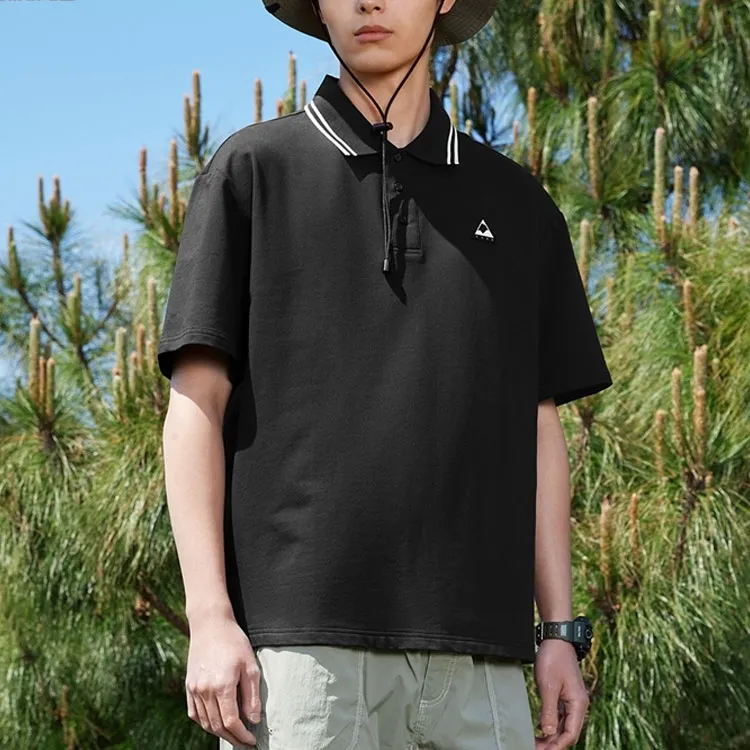 XTEP Vitality Series Polo Shirt Men's Jet Black-2