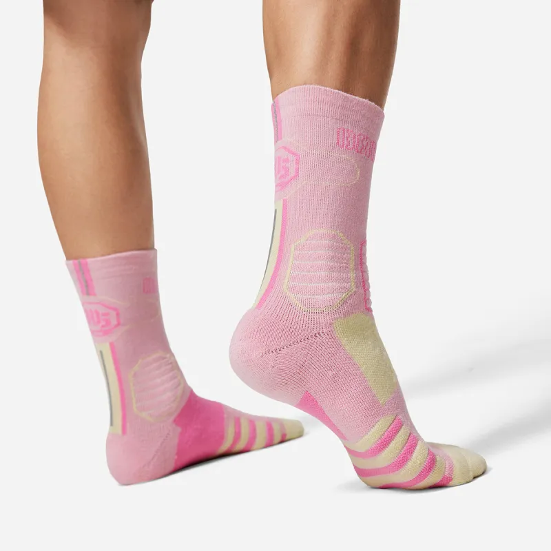 LiNing Badfive Basketball Socks Unisex 1 Pack Phoenix Blossom Pink/Daylily Pink/Light Cream-4
