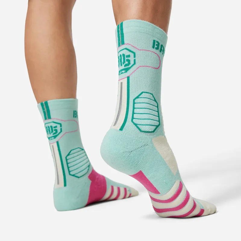 LiNing Badfive Basketball Socks Unisex 1 Pack Cool Green/Ecru/Vibrant Pink-3