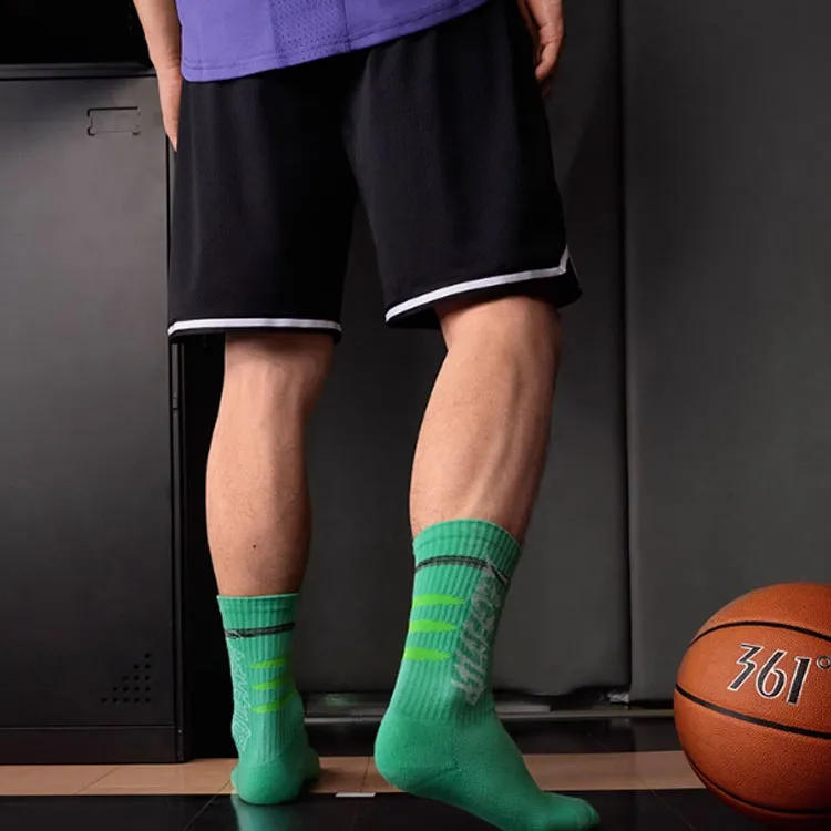 361° Basketball Socks Men's 1 Pack Light Green-2