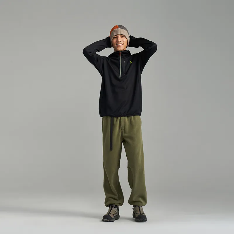 Ankorau Knitted Sweatpants Men's Khaki Green-1